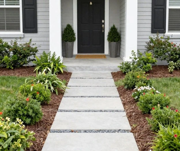 Walkways to front door designs with garden beds and landscaping ideas to create a welcoming entry and boost curb appeal.